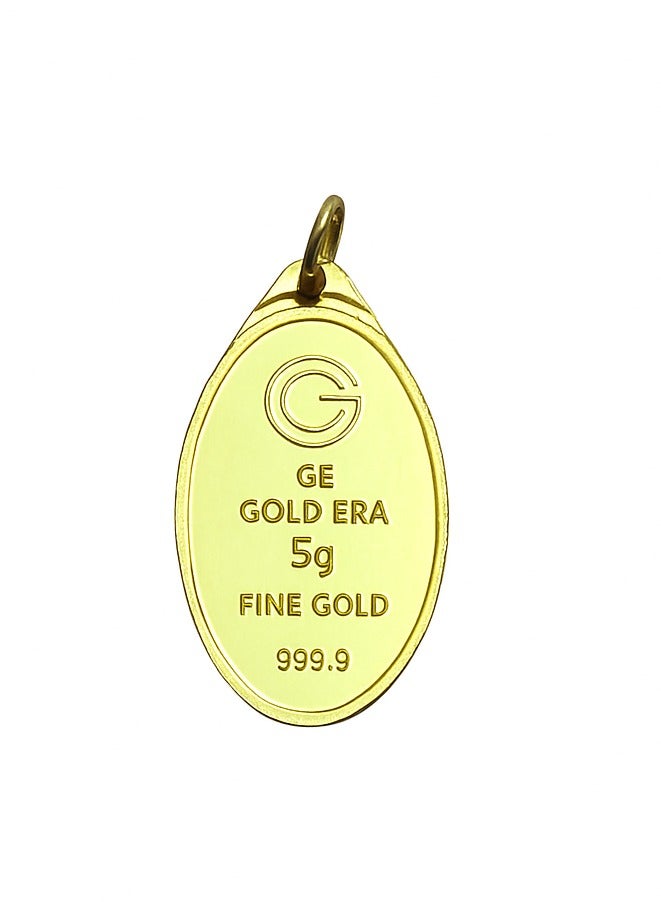 Gold Era Gold Era 5g 24K (999.9) Pure Gold Pendant – Arabic 'Allah' Calligraphy Design – Elegant Religious Jewelry for Gifting & Daily Wear  - Image 2