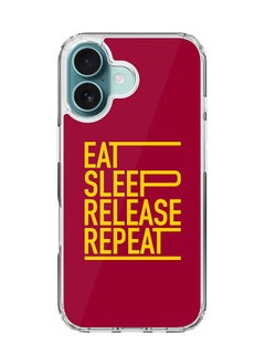 For iPhone 16 Case [Compatible with MagSafe] Slim Magnetic cover Clear Phone Case - Eat Sleep Release Repeat