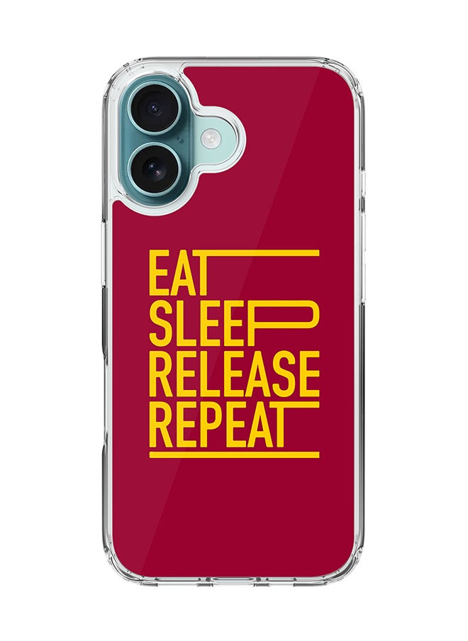Stylizedd - For iPhone 16 Case [Compatible with MagSafe] Slim Magnetic cover Clear Phone Case - Eat Sleep Release Repeat - Image 1