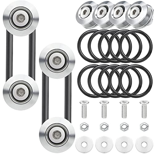 Mellbree Bumper Quick Release, Mellbree JDM Quick Release Holders Front Rear Bumper Fasteners Trunk Band Fenders Clip Kits Compatible for Universal Car Bumper (Silver 4 x Release Tabs 12 x O-Ring Fastener - Image 1