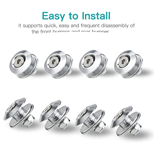 Mellbree Bumper Quick Release, Mellbree JDM Quick Release Holders Front Rear Bumper Fasteners Trunk Band Fenders Clip Kits Compatible for Universal Car Bumper (Silver 4 x Release Tabs 12 x O-Ring Fastener - Image 4