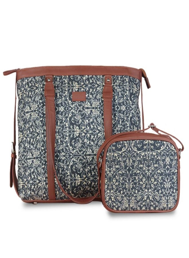 ZOUK Women's Handcrafted Black Lace Office Bag and Sling Bag Combo| Office Bag| College Bag - Image 1