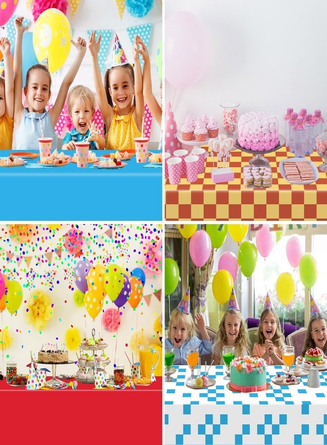 Justforjoyful 4 قطع من مفارش المائدة بتصميم قنفذ أزرق، لوازم حفلات كرتونية، غطاء طاولة بلاستيكي أحمر وأزرق للاستخدام مرة واحدة، مفرش طاولة مستطيل الشكل بتصميم ألعاب فيديو، مناسب للفتيات والفتيان والأطفال، زينة حفلات أعياد الميلاد لمحبي الألعاب، مقاس 108 × 54 بوصة - Image 5