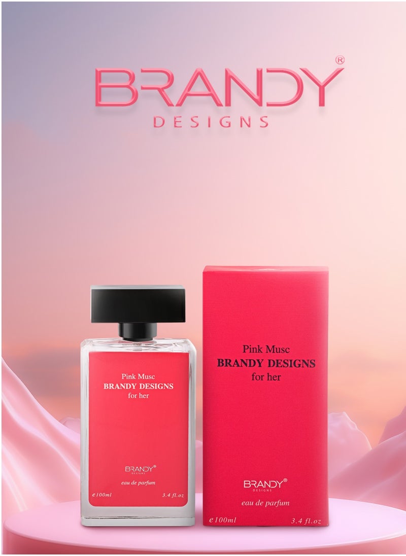 BRANDY DESIGNS - Brandy Designs PINK MUSC 100ml  -Elegant Fragrance-Perfume For Women-Enjoy an Exclusive Special Gift - Image 1