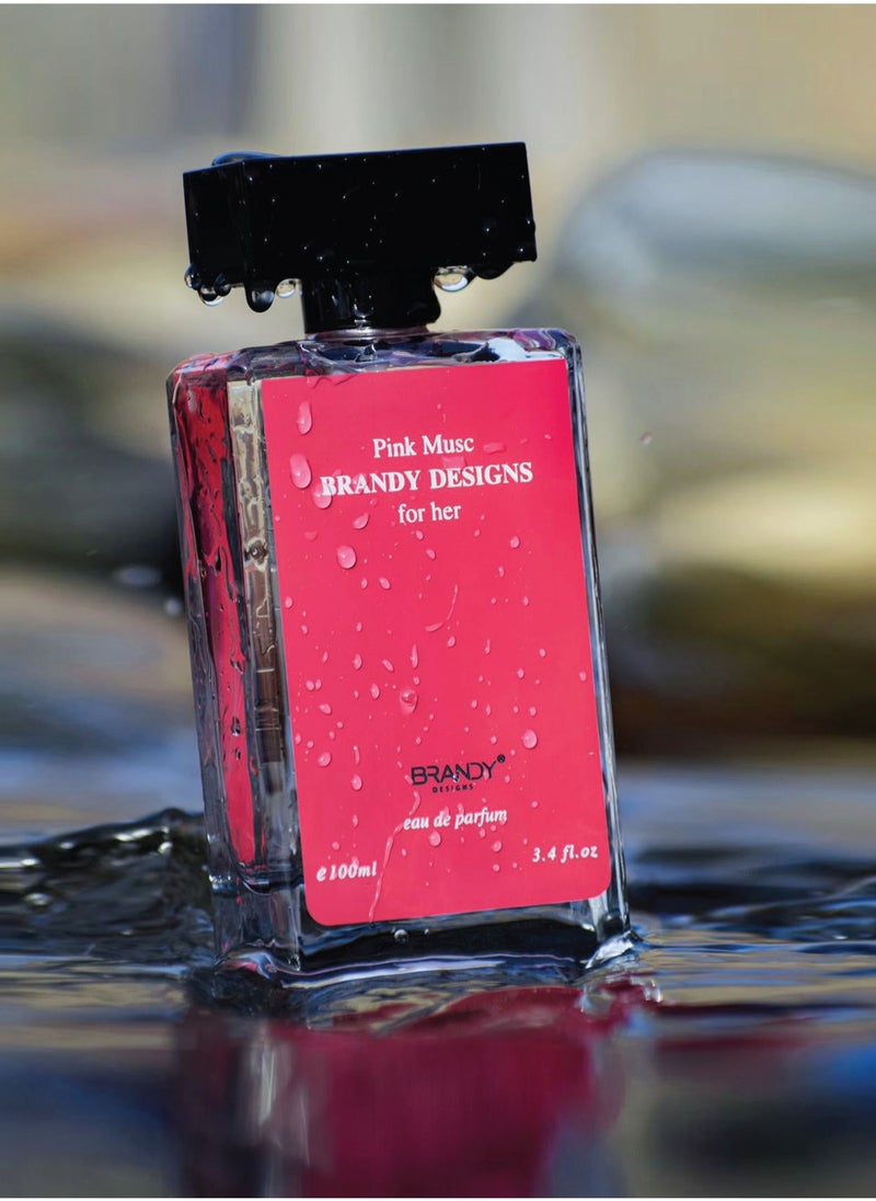 BRANDY DESIGNS - Brandy Designs PINK MUSC 100ml  -Elegant Fragrance-Perfume For Women-Enjoy an Exclusive Special Gift - Image 1