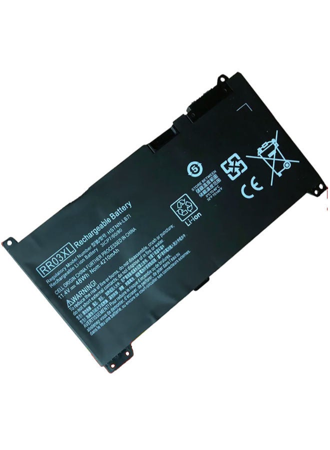 Lap-Tech Compatible Laptop Battery for HP ProBook 430 G4 / 430 G5 / 440 G4 / 440 G5 / 450 G4 / 450 G5 / 455 G4 / 455 G5 / 470 G4 / 470 G5 / Zhan 66 Pro G1 / G2 – Fits Part Numbers RR03XL, RR03048XL, HSTNN-LB71, HSTNN-Q01C, 851477-421 – 11.4V 48Wh 6-Cell Li-ion – Brand New by LAPTECH - Image 1