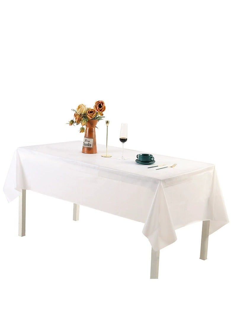 4 Pack Disposable Party Table Cloth Rectangle 54 x 108 Inch, Disposable Plastic Table Cover for Wedding Banquet Birthday Party - Image 1
