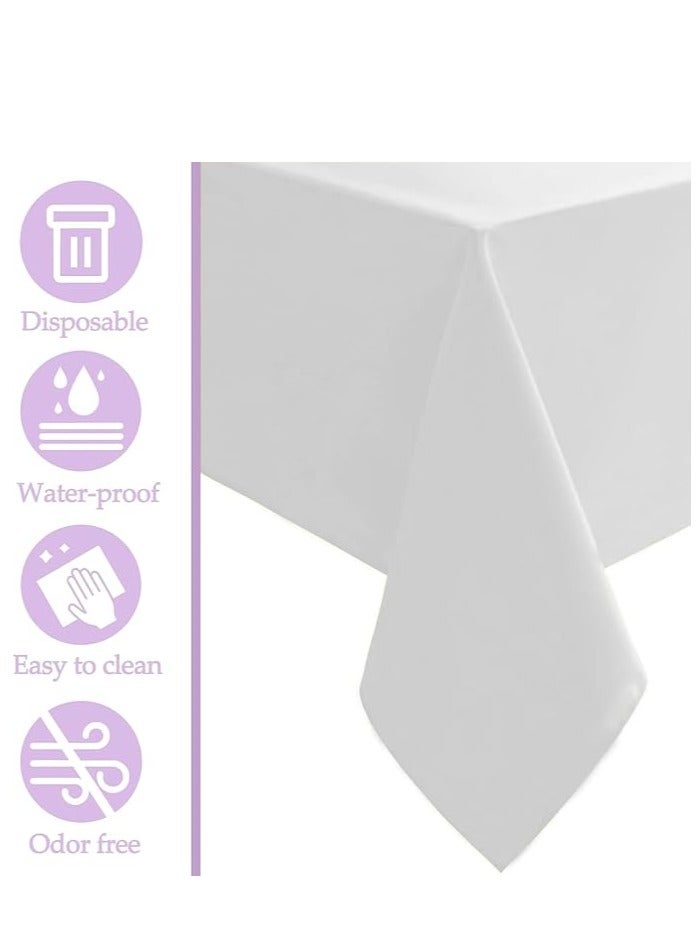 4 Pack Disposable Party Table Cloth Rectangle 54 x 108 Inch, Disposable Plastic Table Cover for Wedding Banquet Birthday Party - Image 5