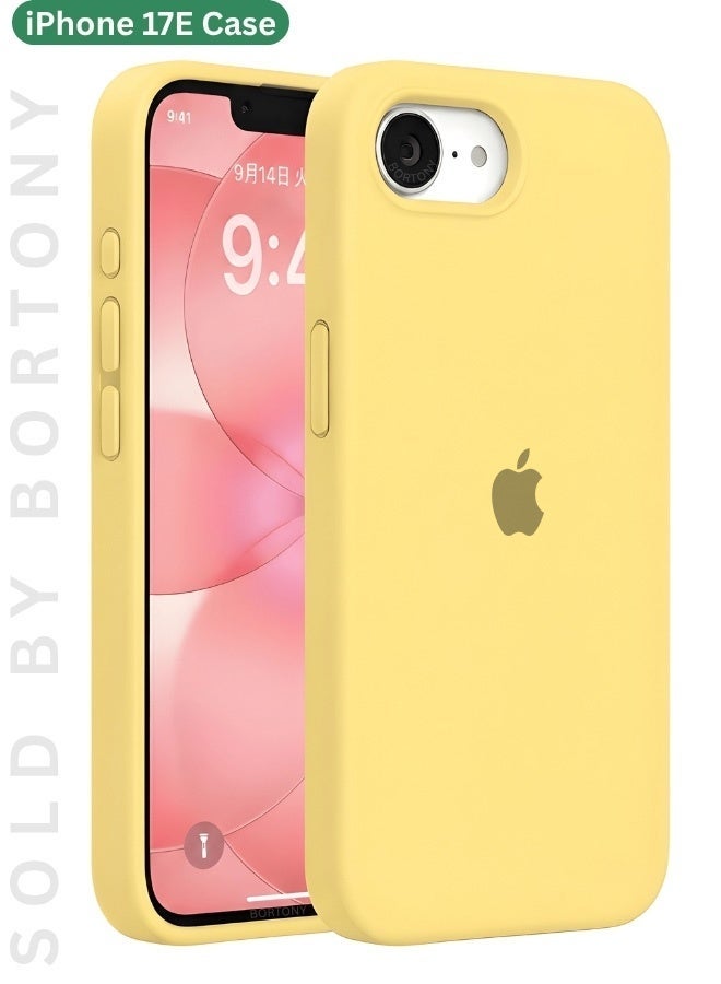عام جراب iPhone 17e من السيليكون السائل مع بطانة ناعمة من الألياف الدقيقة (مايكروفايبر) - غطاء واقٍ مقاوم للخدش والصدمات لهاتف iPhone 17e (مقاس 6.1 بوصة) - Image 1