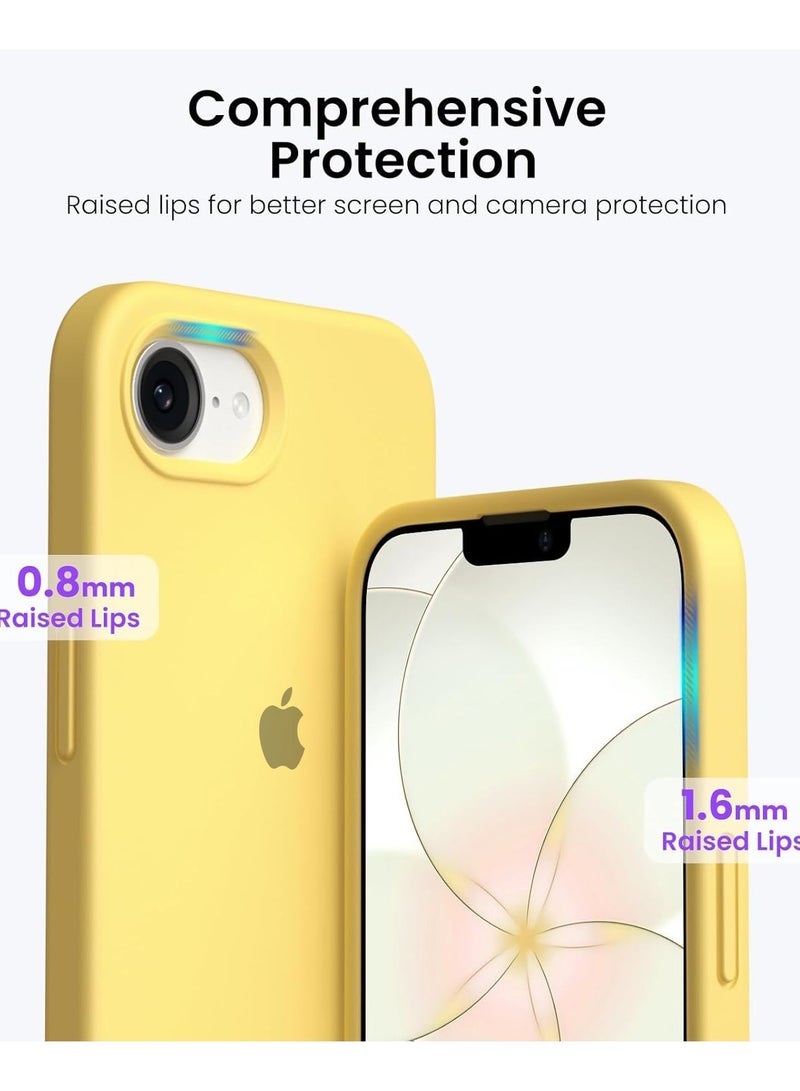 عام جراب iPhone 17e من السيليكون السائل مع بطانة ناعمة من الألياف الدقيقة (مايكروفايبر) - غطاء واقٍ مقاوم للخدش والصدمات لهاتف iPhone 17e (مقاس 6.1 بوصة) - Image 4