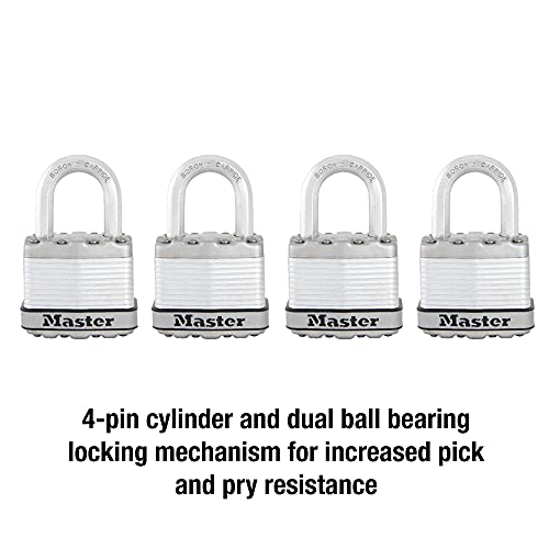 Master Lock M1XQ Magnum Heavy Duty Padlock with Key, 4 Pack Keyed-Alike - Image 4