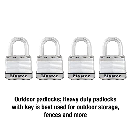 Master Lock M1XQ Magnum Heavy Duty Padlock with Key, 4 Pack Keyed-Alike - Image 2