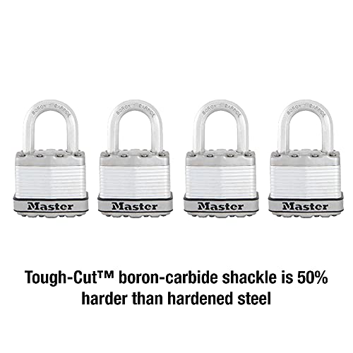 Master Lock M1XQ Magnum Heavy Duty Padlock with Key, 4 Pack Keyed-Alike - Image 3