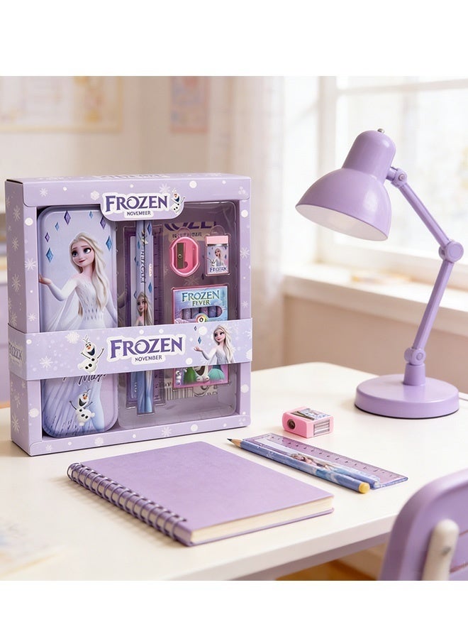 Frozen Elsa Frozen Theme School Stationery Set for Kids All in One Back to School Supplies Kit with Pencil Box Eraser Sharpener Ruler Crayons, Perfect Gift for Birthday Classroom Rewards School Rewards Party Favor - Image 4