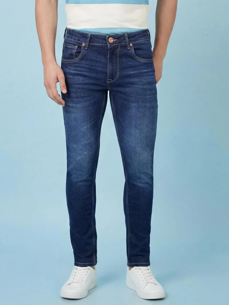 Men Slim Fit Mid-Rise Light Fade Jeans