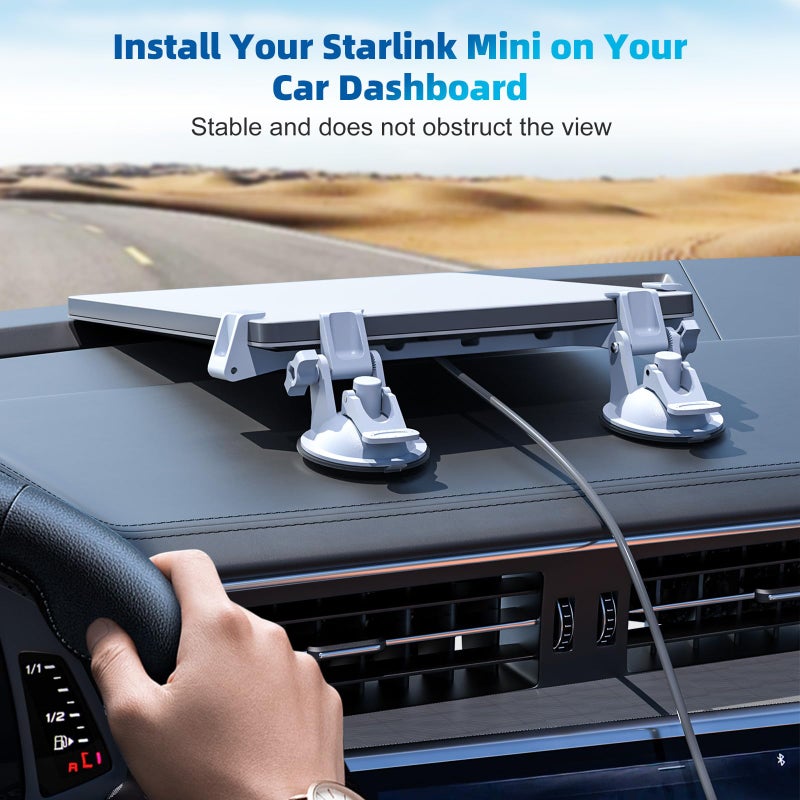 FONKEN for Starlink Mini Car Mount for Dashboard for Starlink Mini Dash Mount for Starlink Mini Suction Cup Mount for Dashboard & Windshield Suitable Most Vehicles and Ensures Stable Satellite Signal - Image 3