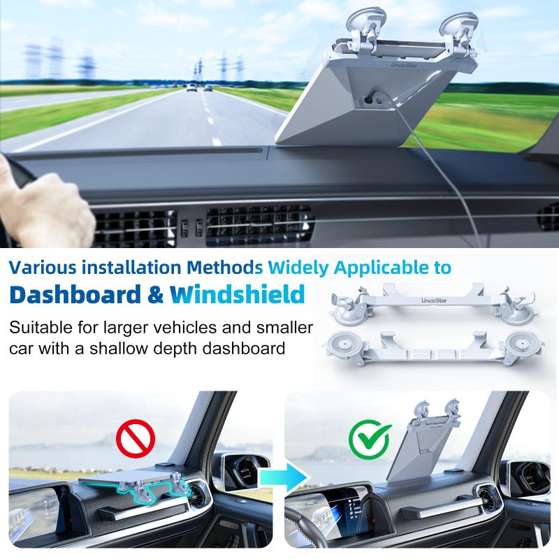 FONKEN for Starlink Mini Car Mount for Dashboard for Starlink Mini Dash Mount for Starlink Mini Suction Cup Mount for Dashboard & Windshield Suitable Most Vehicles and Ensures Stable Satellite Signal - Image 4