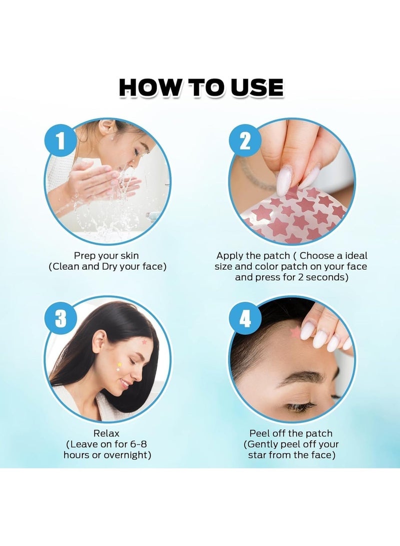 Jaysuing 200 Pcs Pimple Patches Hydrocolloid Non Drying Acne Patches for Face Colorful Heart Pimple Spot Sticker with Hyaluronic Acid Tea Tree Oil and Centella Oil STAR ACNE PATCHESfor Covering Blemishes and Zits - Image 3