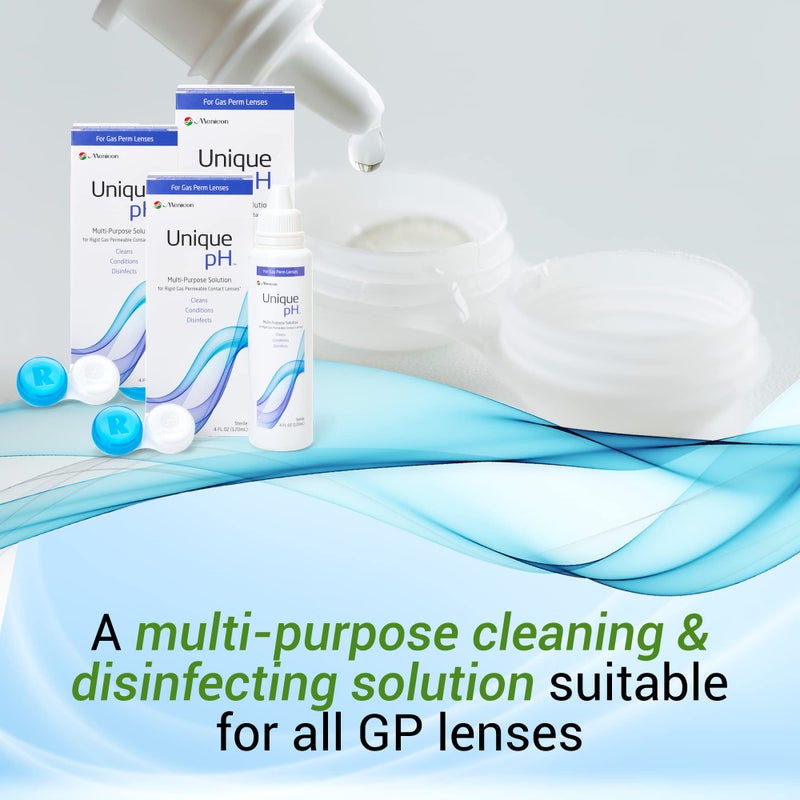 Menicon Unique pH Multi-Purpose Solution with RGP Lens Case.4 Fluid Ounce each - 3 Pack - Image 3