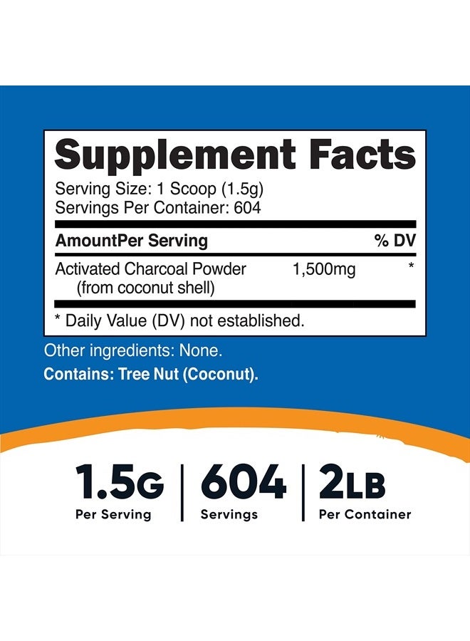 Nutricost بودرة الفحم النشط 2 رطل - بودرة غذائية، معجون أسنان، قناع وجه، التحكم في الروائح، نباتي، خالي من الغلوتين، غير معدّل وراثيًا - Image 2