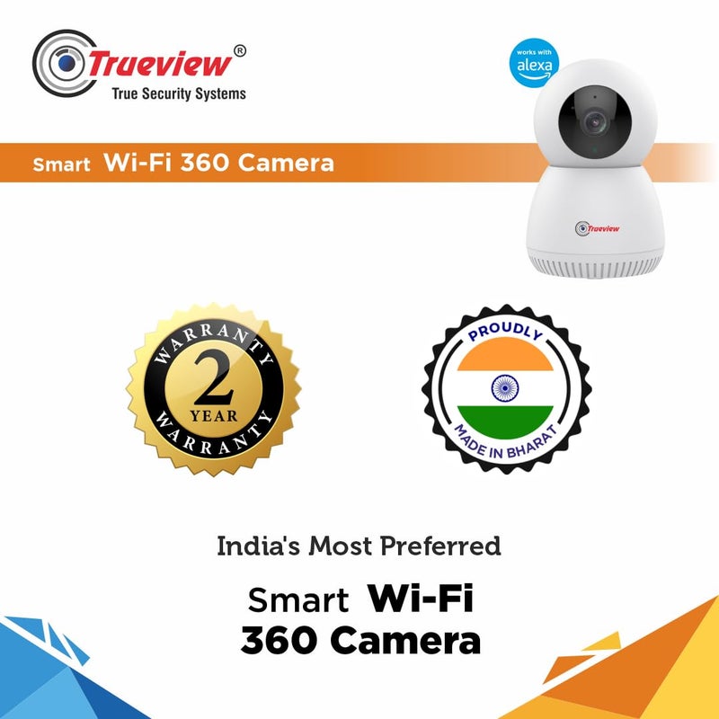 Trueview 2MP Smart CCTV Wifi Home Security Camera with Pan Tilt 360 View 2 Way Talk Cloud Monitor Motion Detect Supports SD Card Up to 256 GB Night Vision Alexa 2mpRobot - Image 2