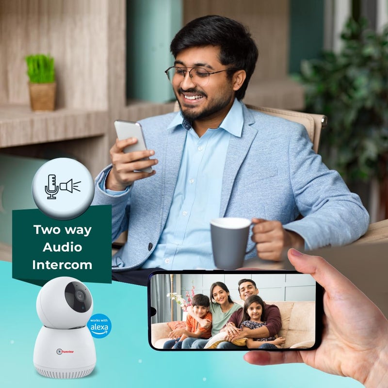 Trueview 2MP Smart CCTV Wifi Home Security Camera with Pan Tilt 360 View 2 Way Talk Cloud Monitor Motion Detect Supports SD Card Up to 256 GB Night Vision Alexa 2mpRobot - Image 5
