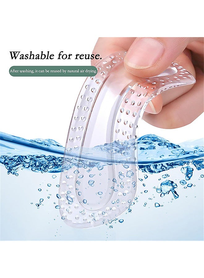 Photon 4 أزواج من وسادات قبضة الكعب للأحذية الفضفاضة، حشو هلامي للكعب، نعل داخلي شفاف من السيليكون لحماية الكعب للأحذية ذات الكعب العالي يمنع انزلاق الكعب وتكوين البثور - Image 4