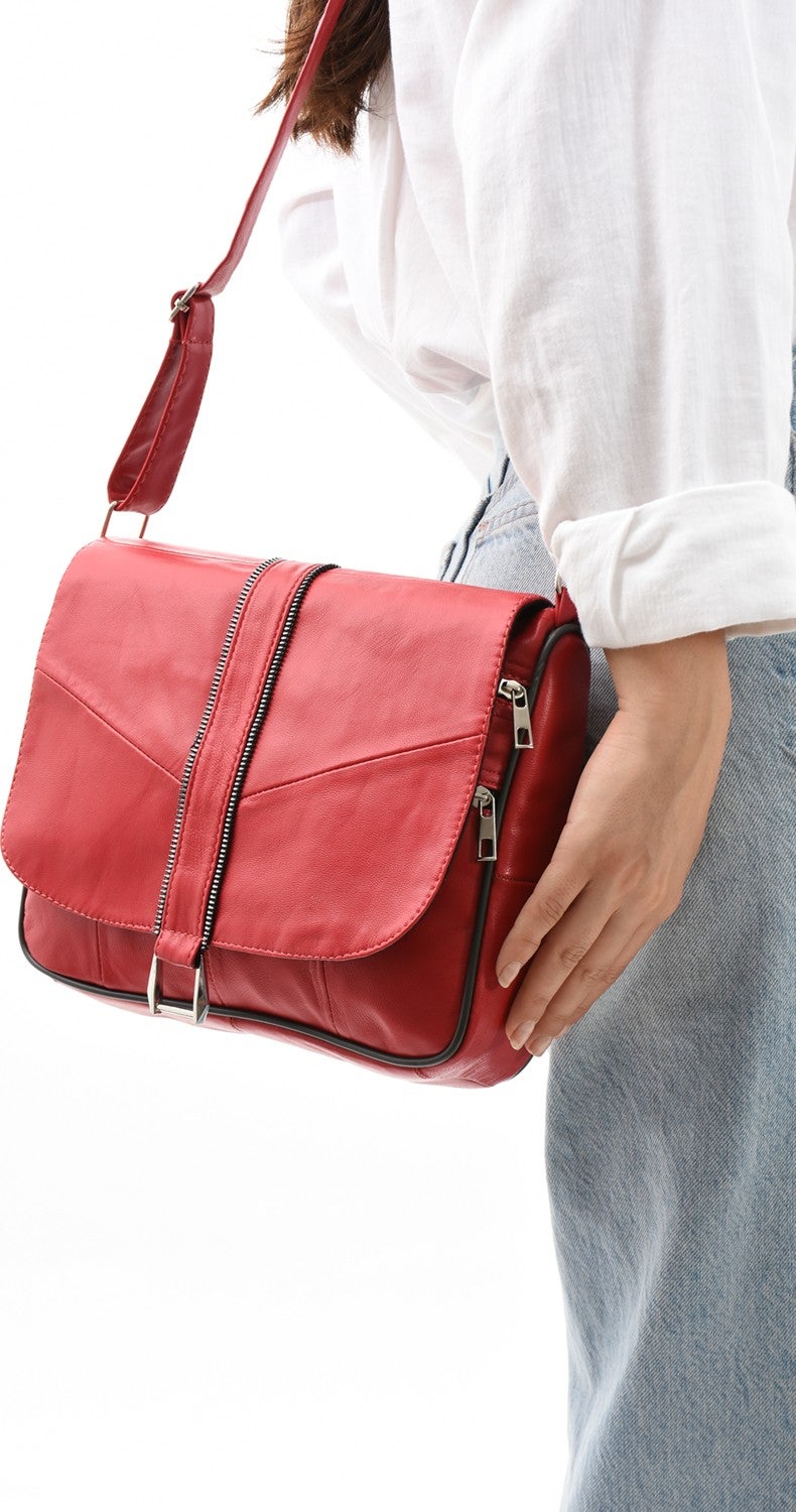 Erzeno Leather Large Size Crossbody Casual Shoulder Bag  - Image 1