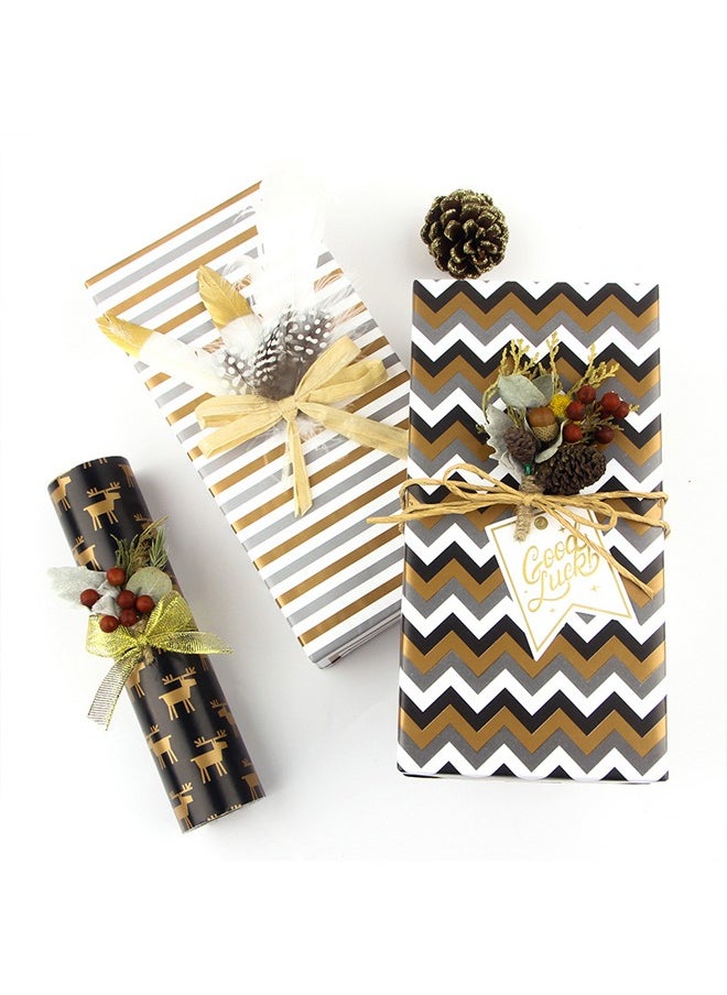 Zeemey 12 Sheets Gift Wrapping Paper With Accessories,Holiday Gift Wrapping Paper,Birthday Gift Box Gift Wrapping DIY, Gift Wrapping Paper for Birthday, Holiday, Wedding, Party,Kids Gift Wrapping (70cmX50cm)  - Image 3