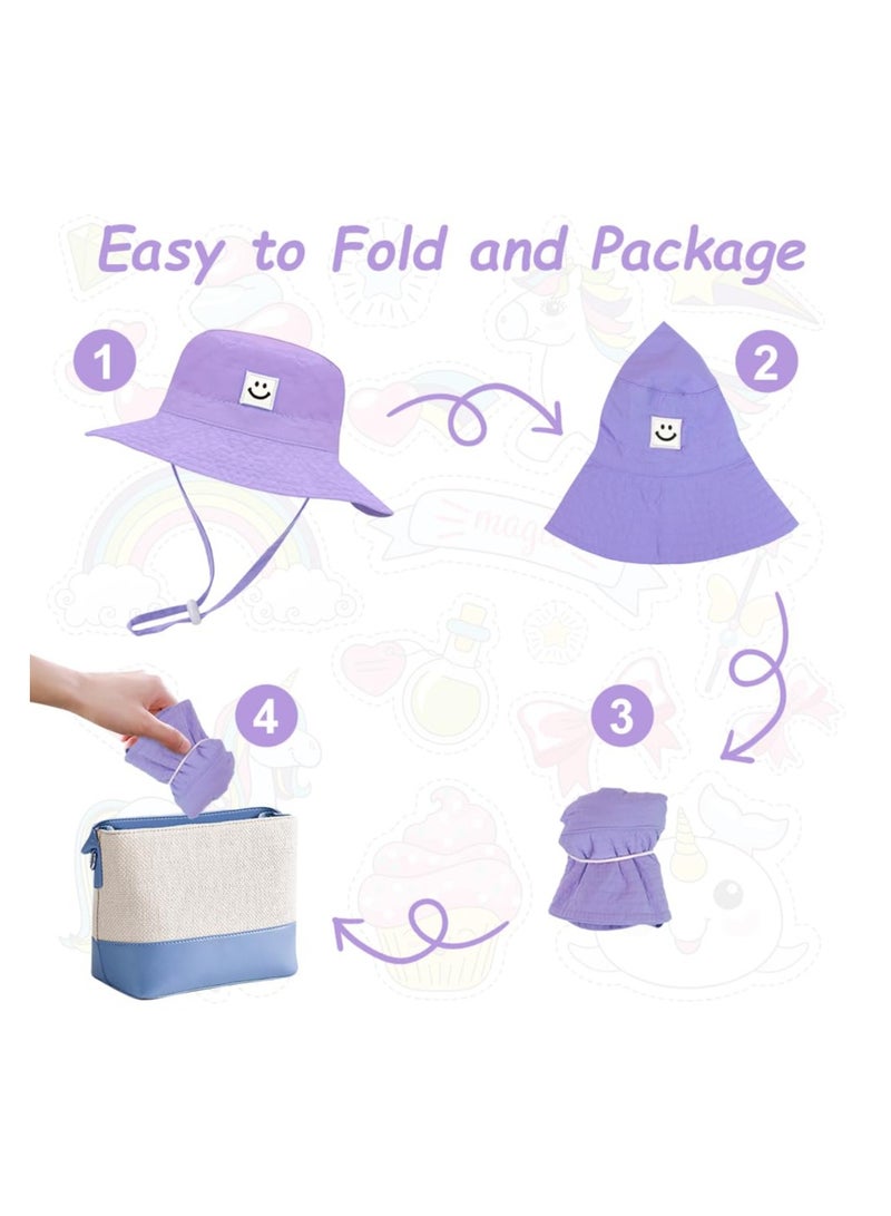 BreeJooy Baby Sun Hat UPF 50+ Smile Face Toddler Bucket Hat Wide Brim Baby Summer Hat for Boys Girls - Image 2