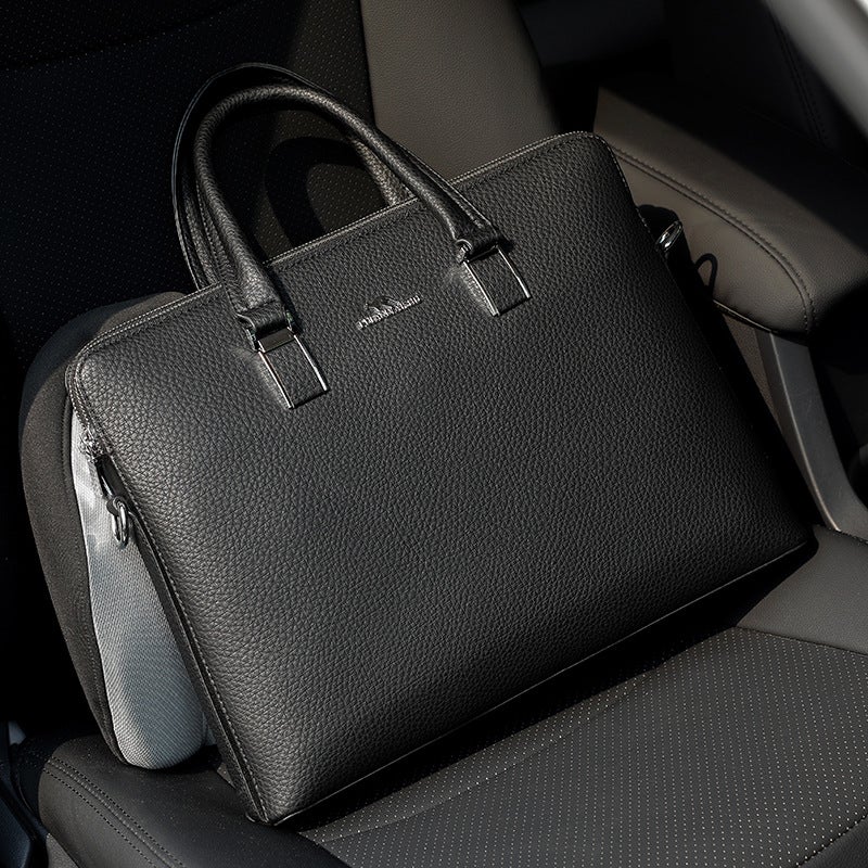 Factory Men'S Handbag Shoulder Crossbody Sample Kangaroo Horizontal Leather New Briefcase - Image 5