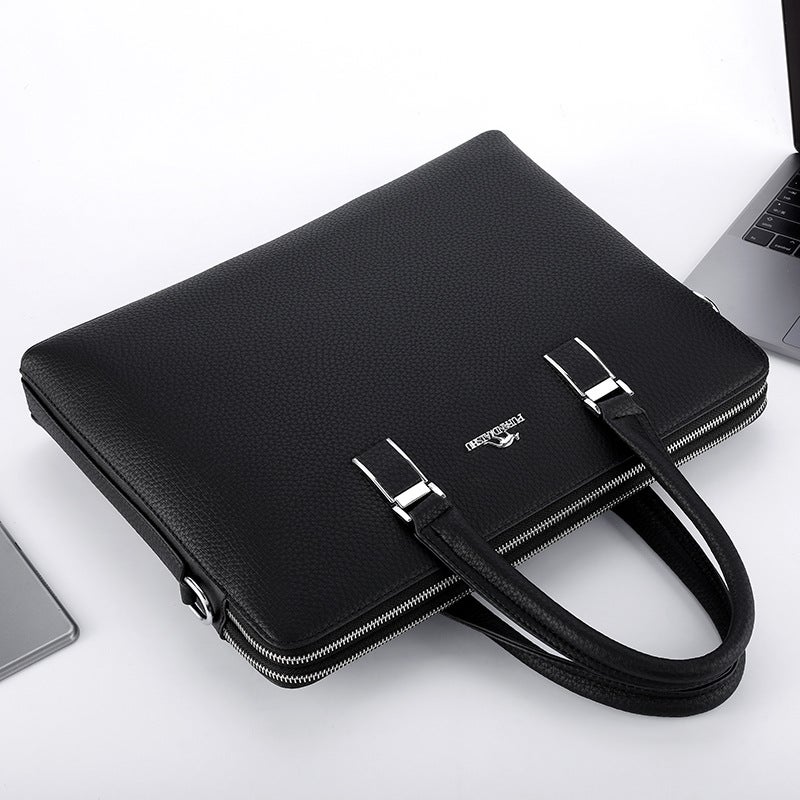 Factory Men'S Handbag Shoulder Crossbody Sample Kangaroo Horizontal Leather New Briefcase - Image 3