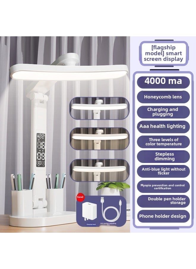 Generic - Desk Bedside Lamp Endurance Reading Lamp Charging Super Long Children's Bedroom Student Dormitory Desk Lamp Eye Protection-Specifications:Smart Screen Display  With Pen Holder + Charging Head - Image 1