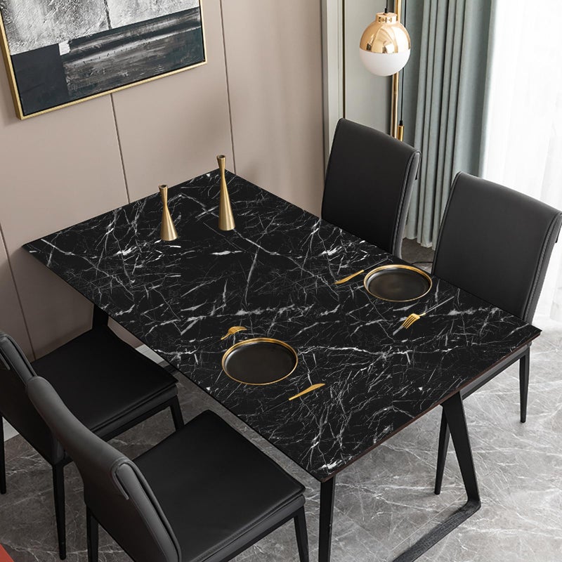 Abyssaly Black and White Marble Contact Paper, Granite Kitchen Wallpaper Peel and Stick Countertops, Glossy Self Adhesive Removable Marble Counter Paper Roll for Cabinets 15.7in X 118in - Image 3