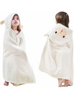 Arabest Hooded Towels For Kids 3-13 years, Premium Beach Or Bath Towel, Rabbit design, Ultra Soft, and Extra Large, 100% Cotton Children's Swimming/Bath Towel with Hood (88x150 cm, White)  - Image 1