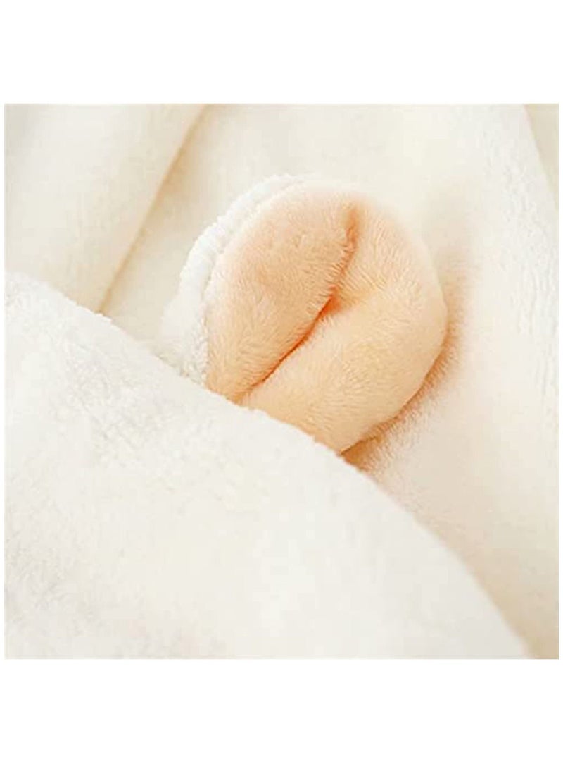 Hooded Towels For Kids 3-13 years, Premium Beach Or Bath Towel, Rabbit design, Ultra Soft, and Extra Large, 100% Cotton Children's Swimming/Bath Towel with Hood (88x150 cm, White)