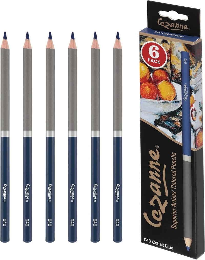 cezanne Creative Mark Premium Colored Pencils Cobalt Blue 6 Pack - Highly-Pigmented Drawing Pencils - Coloring Pencils for Drawing, Blending, Coloring, and More - Image 1