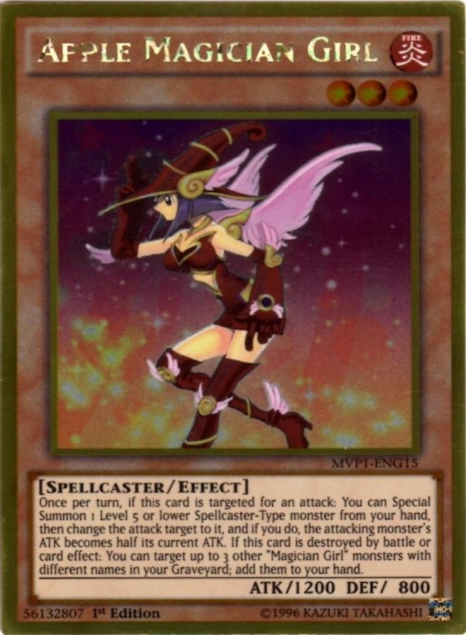 Yu-Gi-Oh! - Apple Magician Girl (MVP1-ENG15) - The Dark Side of Dimensions Movie Pack Gold Edition - 1st Edition - Gold Rare