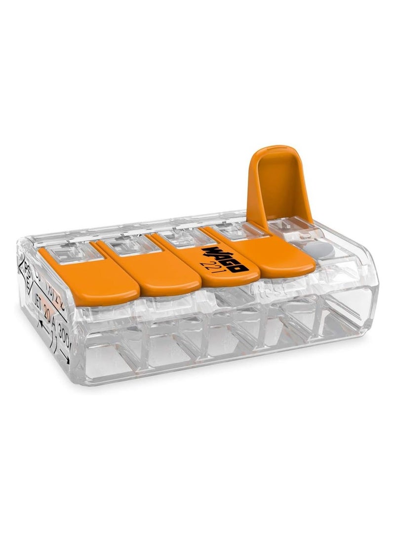 Wago 221-415 LEVER-NUTS 5 Conductor Compact Splicing Connectors Qty 25 - Image 1