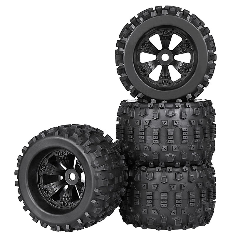 Aimrock 17mm Hex 38 RC Wheels and Tires Preglued Combo for 110 Traxxas Maxx Tmaxx ERevo Revo 33 18 Arrma Kraton Outcast Notorious 6S Redcat RC Monster Truck OffRoad Car Set of 4 - Image 3