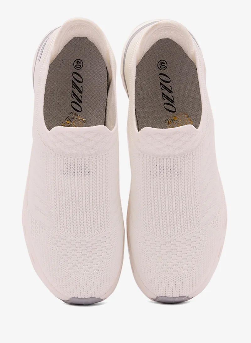 OZZO White Slip On Walking Sneakers for Women | Best Price UAE