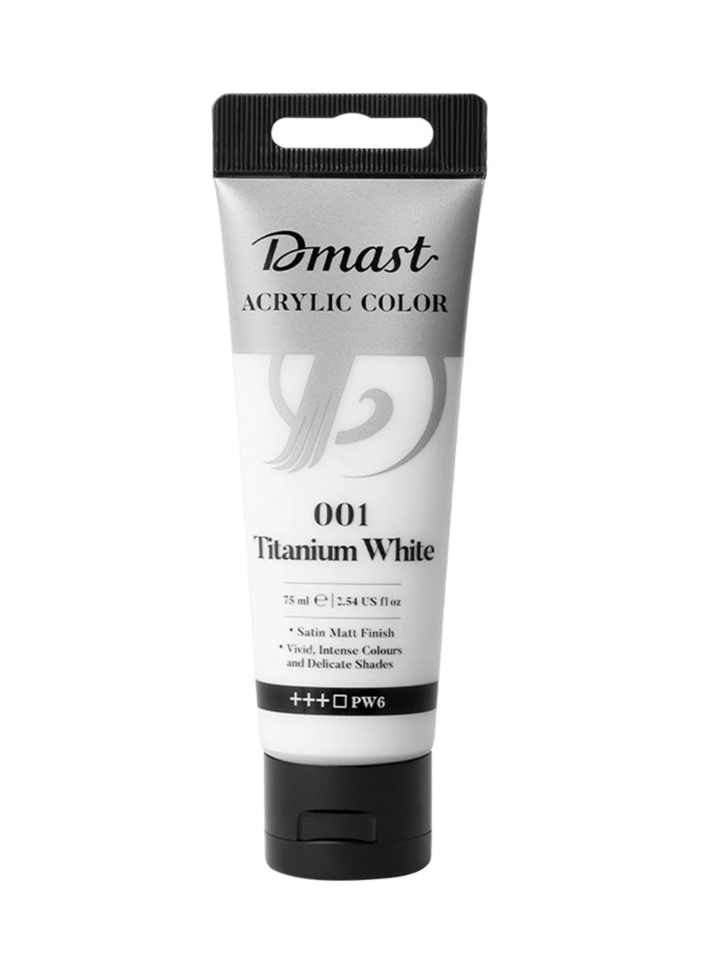 Dmast 1-Piece Acrylic Paint Tube 75ml Content Titanium White  - Image 1