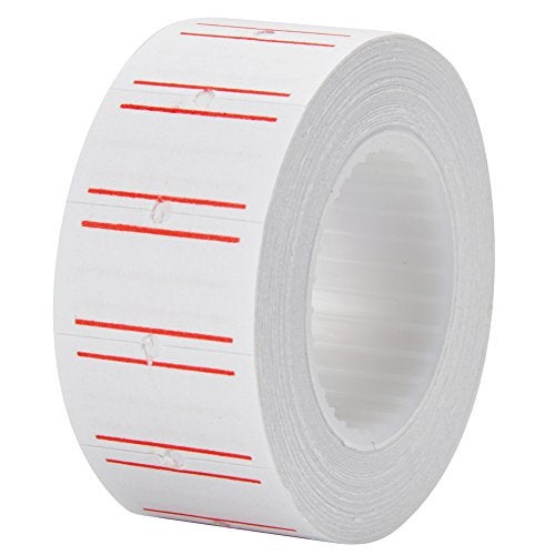 MFLABEL 10 Rolls 6000 White Price Gun Labels for Mx-5500 - with Double Red Line Visibility, Refill Ink Roll & Disposable Gloves for Easy Loading - Image 5