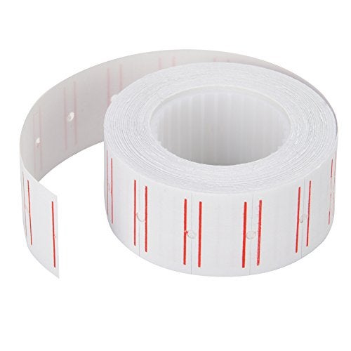 MFLABEL 10 Rolls 6000 White Price Gun Labels for Mx-5500 - with Double Red Line Visibility, Refill Ink Roll & Disposable Gloves for Easy Loading - Image 3
