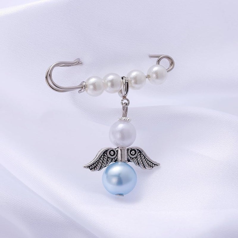 Ralukiia Something Blue Angel Memory Bouquet Charm, Wedding Day Hug from Heaven, Guardian Angel Charm, Memorial Gift for Bride, Wedding Gift from Deceased Mom or Dad, Remembrance Gifts, Medium - Image 3