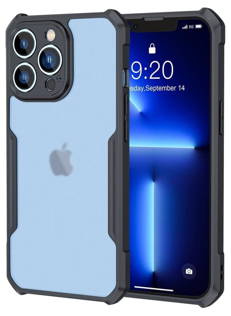 Xundo Clear Case for iPhone 13 Pro | Premium Rugged | Durable Shock-absorbing Frame | Black Border | Thermoplastic Polyurethane | Airbag Anti-drop Protection - Clear - Image 1