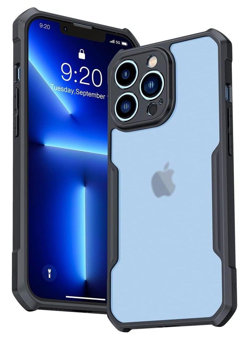 Xundo Clear Case for iPhone 13 Pro | Premium Rugged | Durable Shock-absorbing Frame | Black Border | Thermoplastic Polyurethane | Airbag Anti-drop Protection - Clear - Image 3