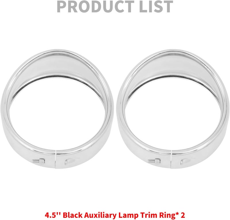 HDBUBALUS حلقة تزيين ضوء الضباب LED 4.5" HDBUBALUS لدراجة هارلي - Image 5