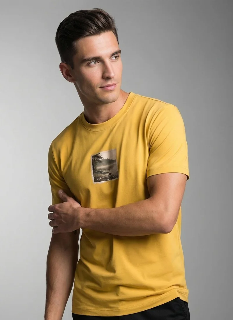 نوبيرو Nobero Regular Fit Printed T-shirt for Men