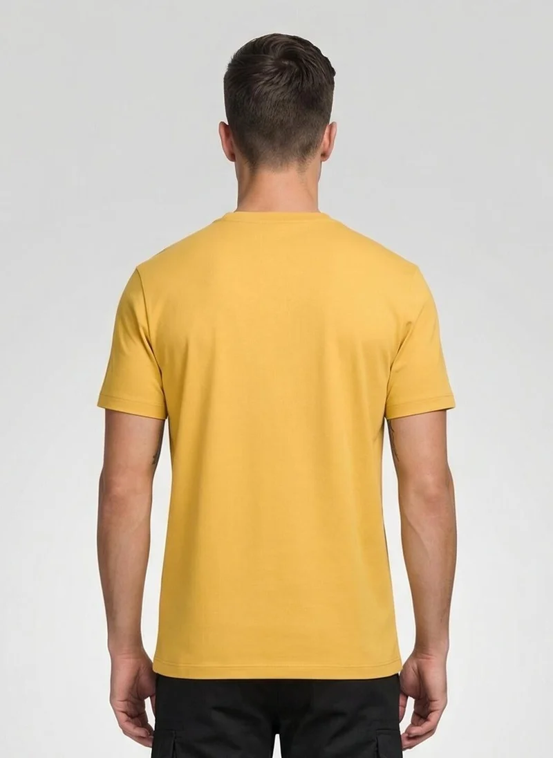 NOBERO Mustard Yellow Nobero Regular Fit Printed T-shirt for Men for Men | Best Price UAE